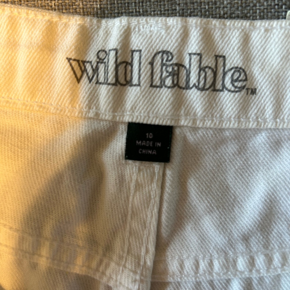 Wild Fable White Denim High-Waisted Shorts - Picture 3 of 8
